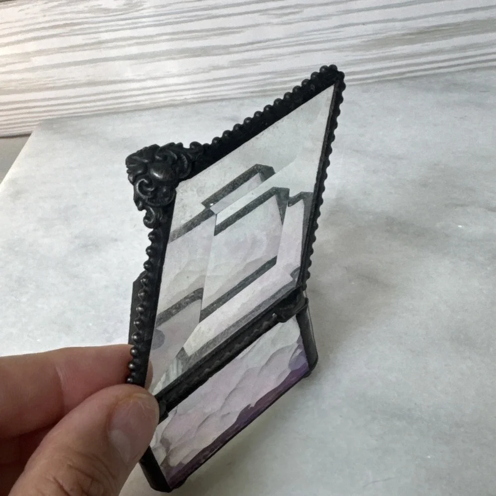 Artisan Made Irridescent Stained Glass Small Trinket Box